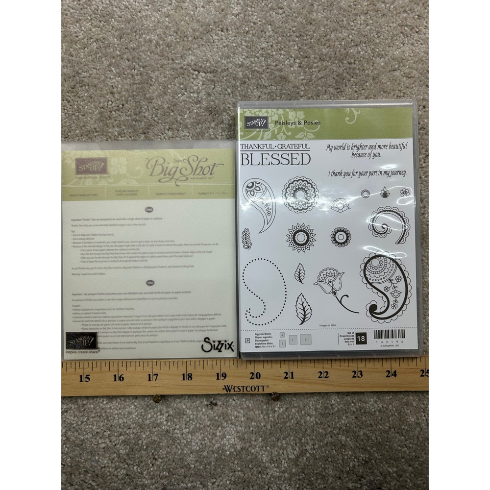 Stampin Up Paisleys Posies 142196 Stamp Set Paisley Framelits Dies 141849